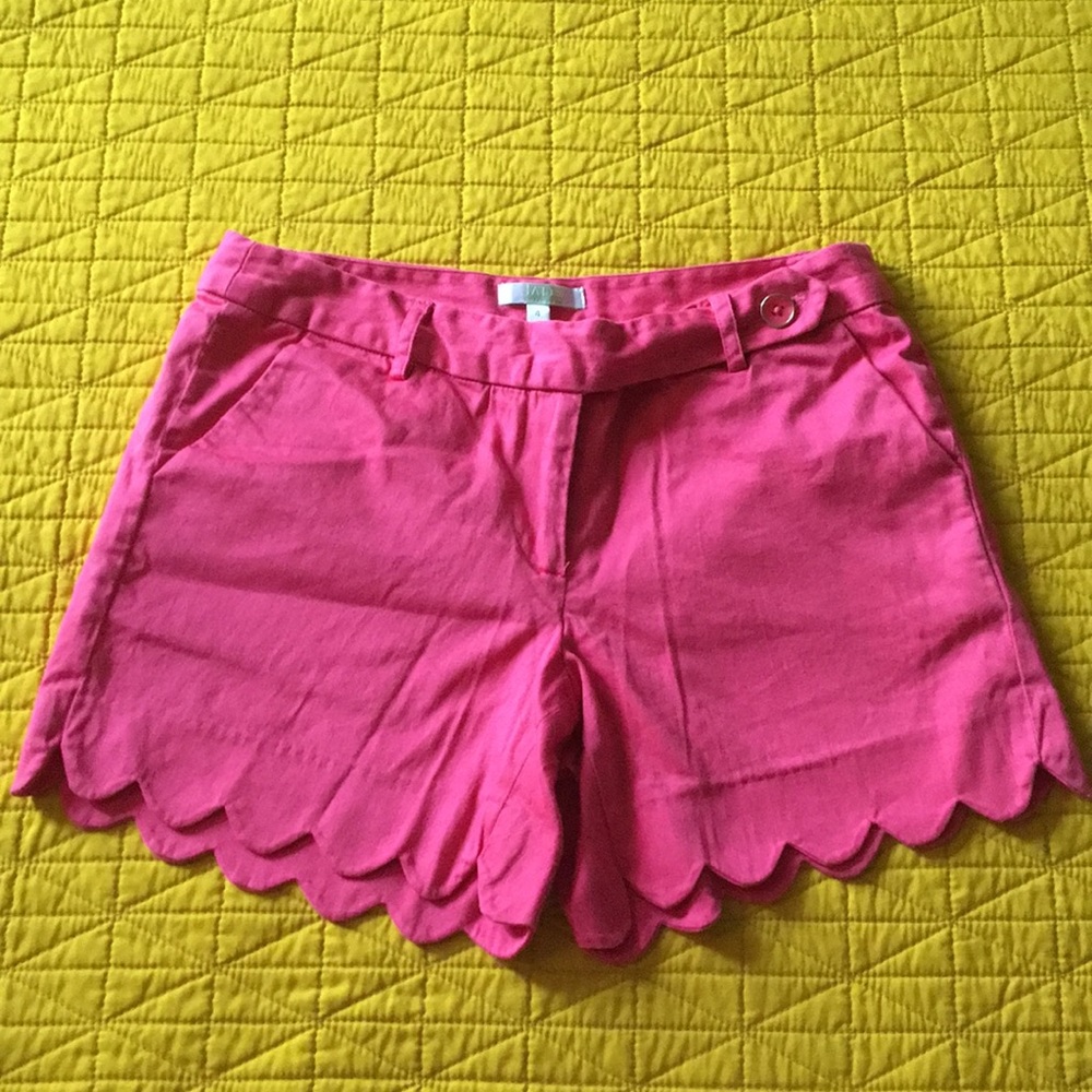 JADE Melody Tam pink scalloped formal shorts